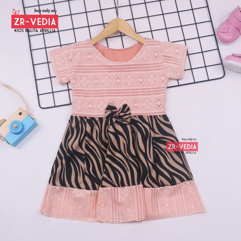 Dress Brukat Davina uk Bayi - 4 Tahun / Dres Brokat Anak Perempuan Gaun Pesta Baju Import Baby CEWE