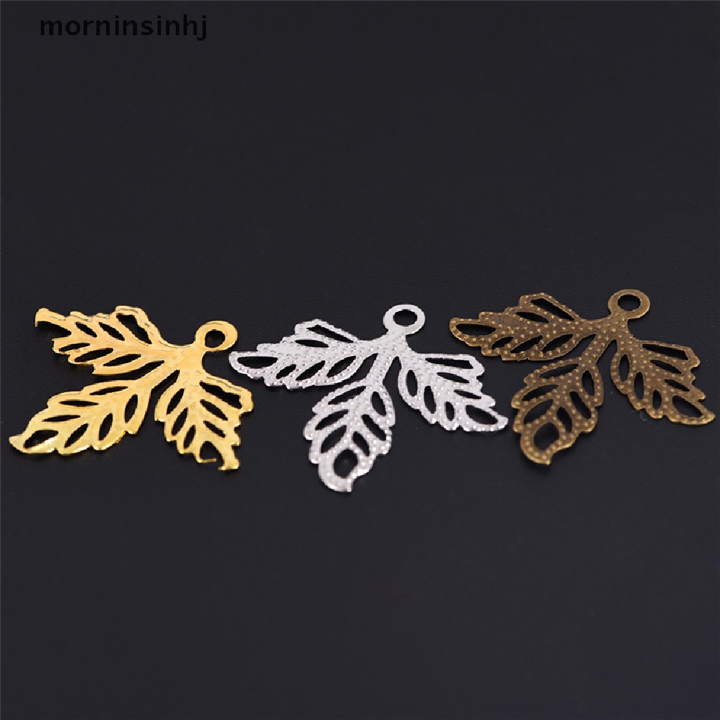 100pcs Daun Mornin Filigree Bahan Metal Untuk Diy Perhiasan