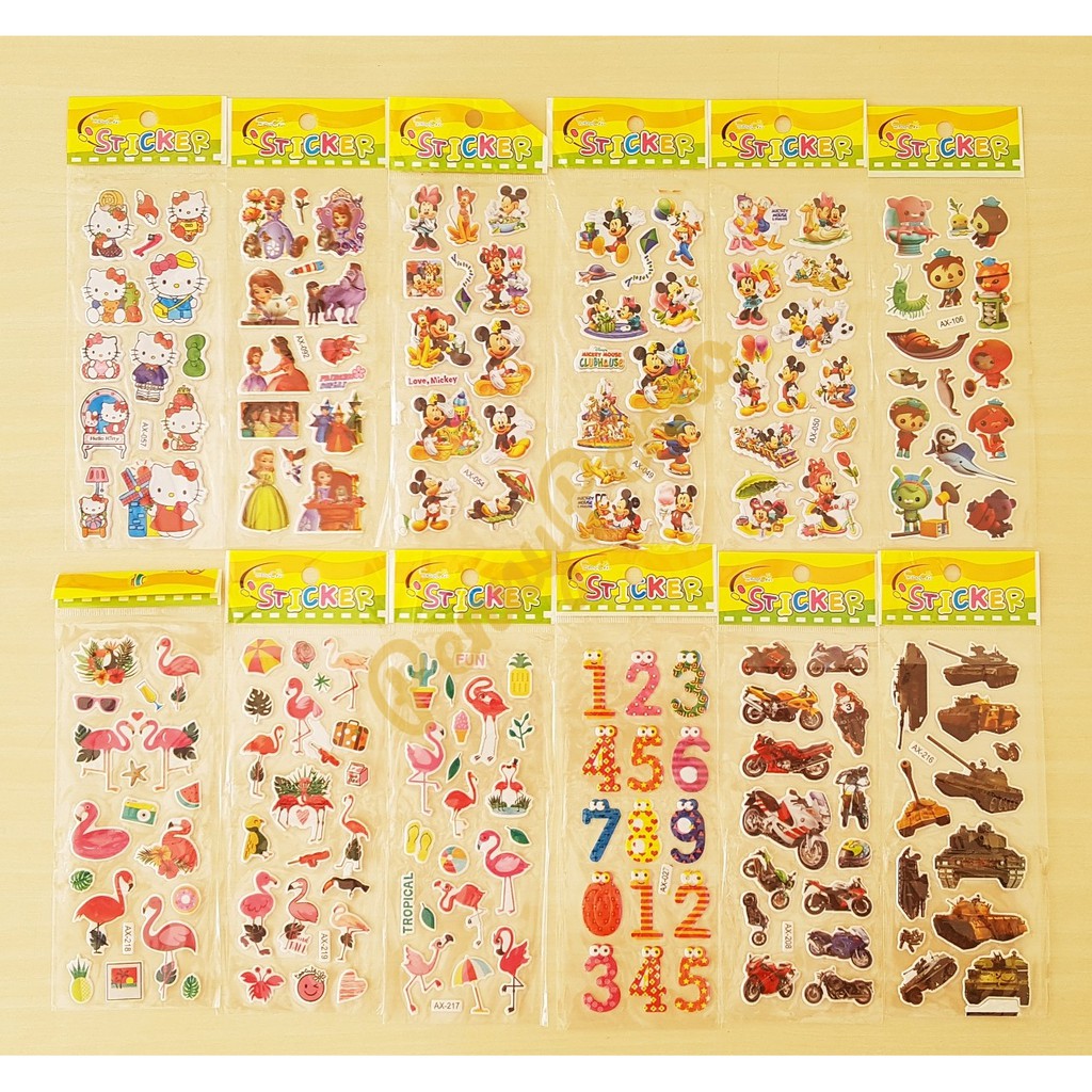 Stiker Anak 3d Timbul Unik Dan Lucu New Produk Shopee Indonesia
