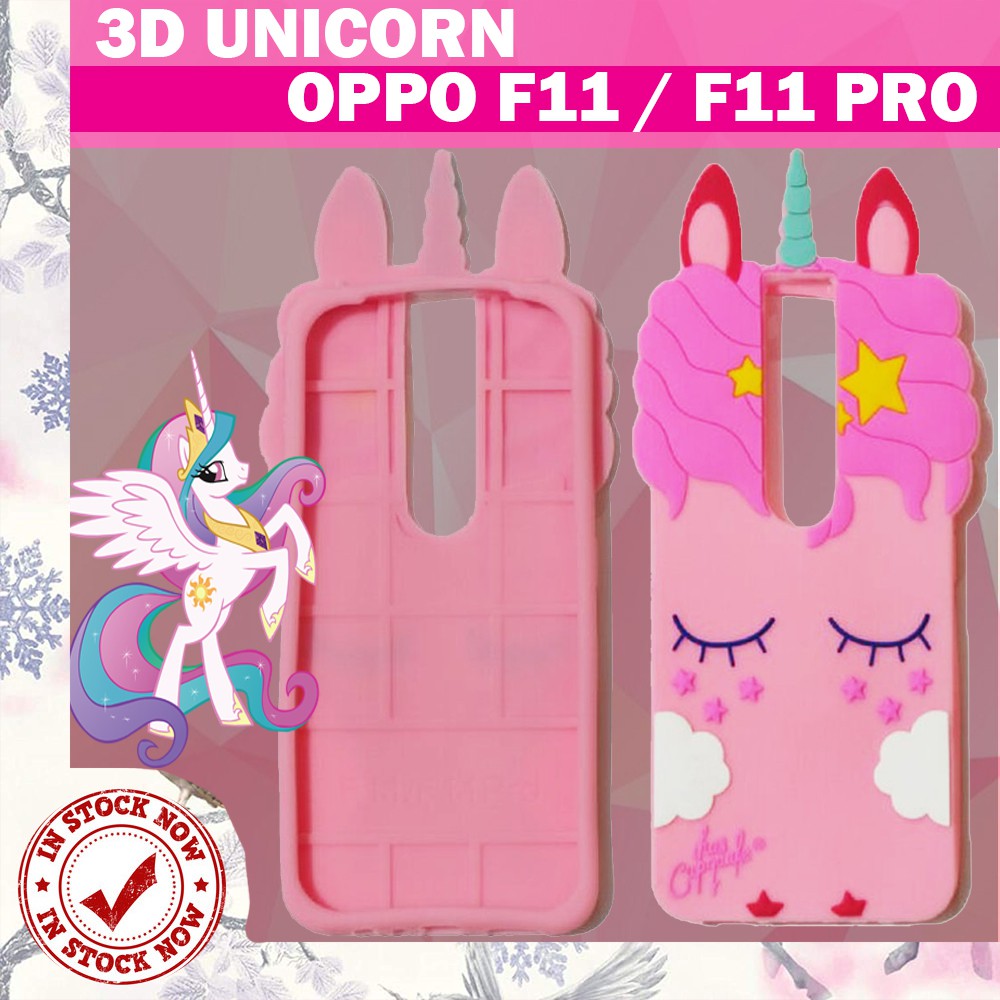 Silikon 3D Karakter Oppo F11 / F11 Pro Unicorn 3D Case Boneka Oppo F11 / F11 Pro Silikon 4D Case