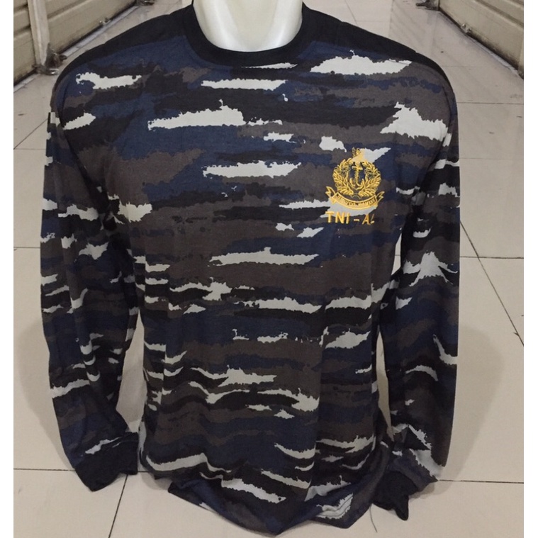 kaos loreng TNI AL lengan panjang/kaos loreng marinir lengan penjang