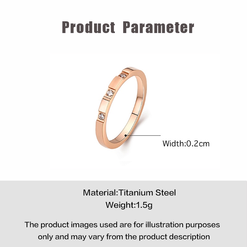 Cincin Bahan Titanium Steel Warna Silver Dan Rose gold Gaya Korea Untuk Wanita