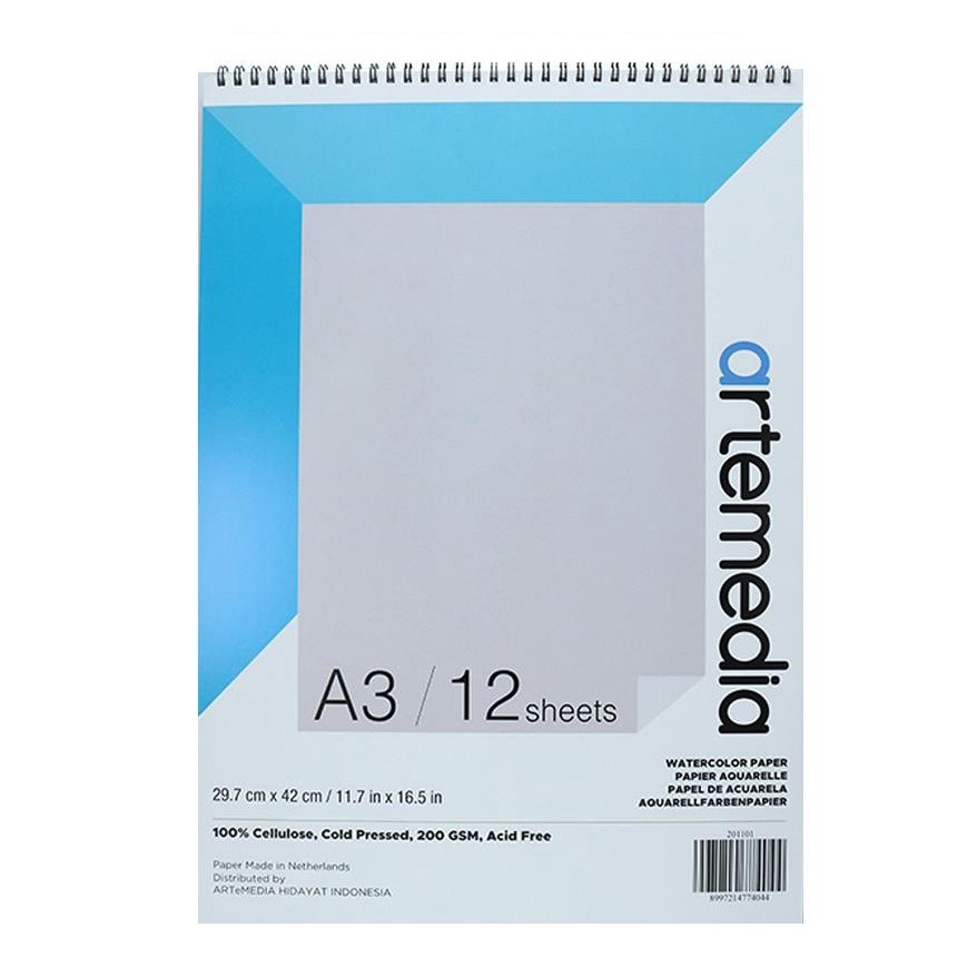 

Gramedia Banjarmasin - Artemedia A3 Watercolour Book 200 GSM 12 Sheets