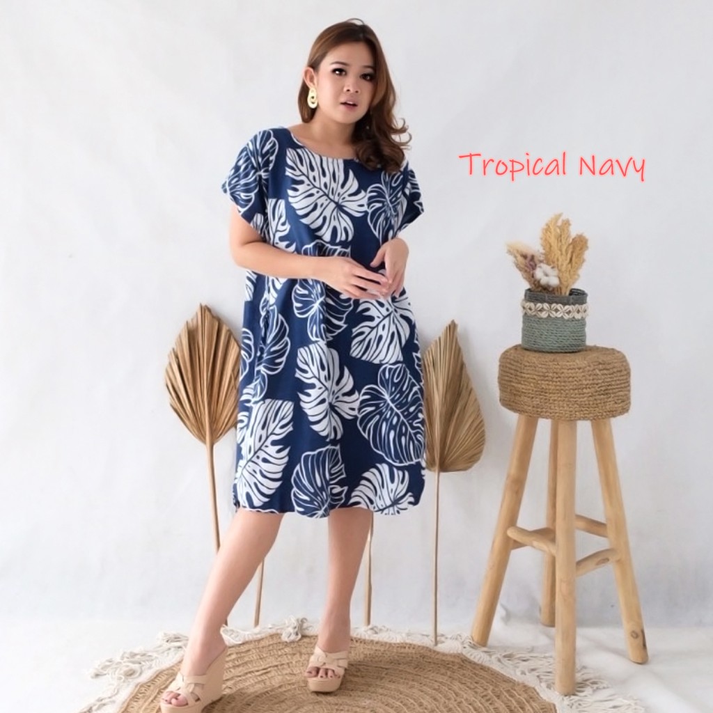 Daster Bali Dress Bali-DST TROPICAL NAVY