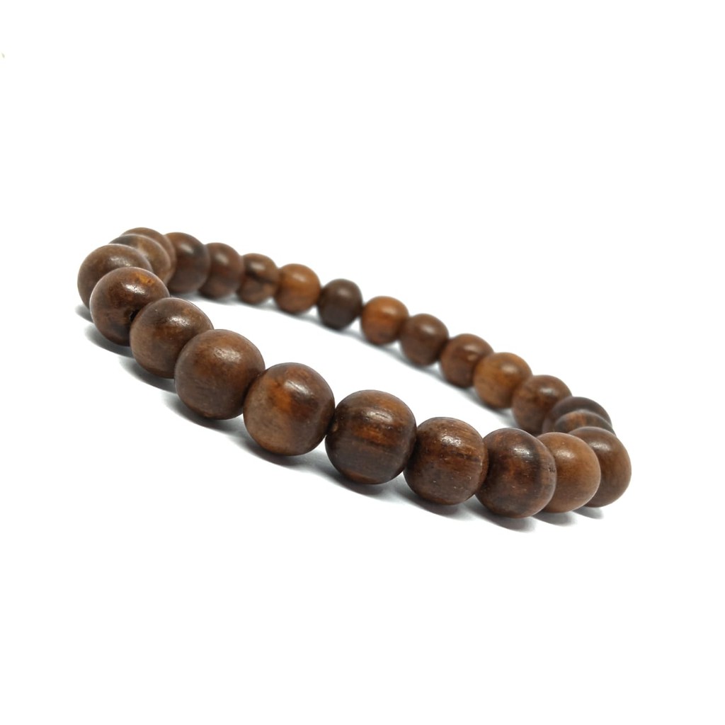 GELANG TANGAN KAYU GAHARU BUAYA WANGI DIM 8MM ELASTIS