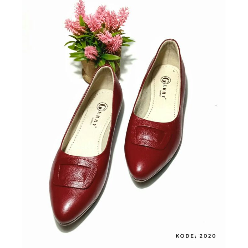 Sepatu kerja wanita flat asli KULIT