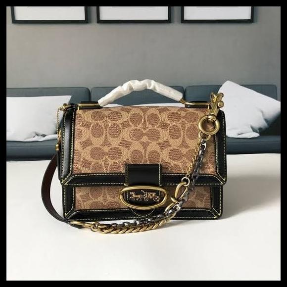 Bag Canvas - Coach Riley Top Handle 22 In Signature Canvas Bag Tas Organ Black Ori