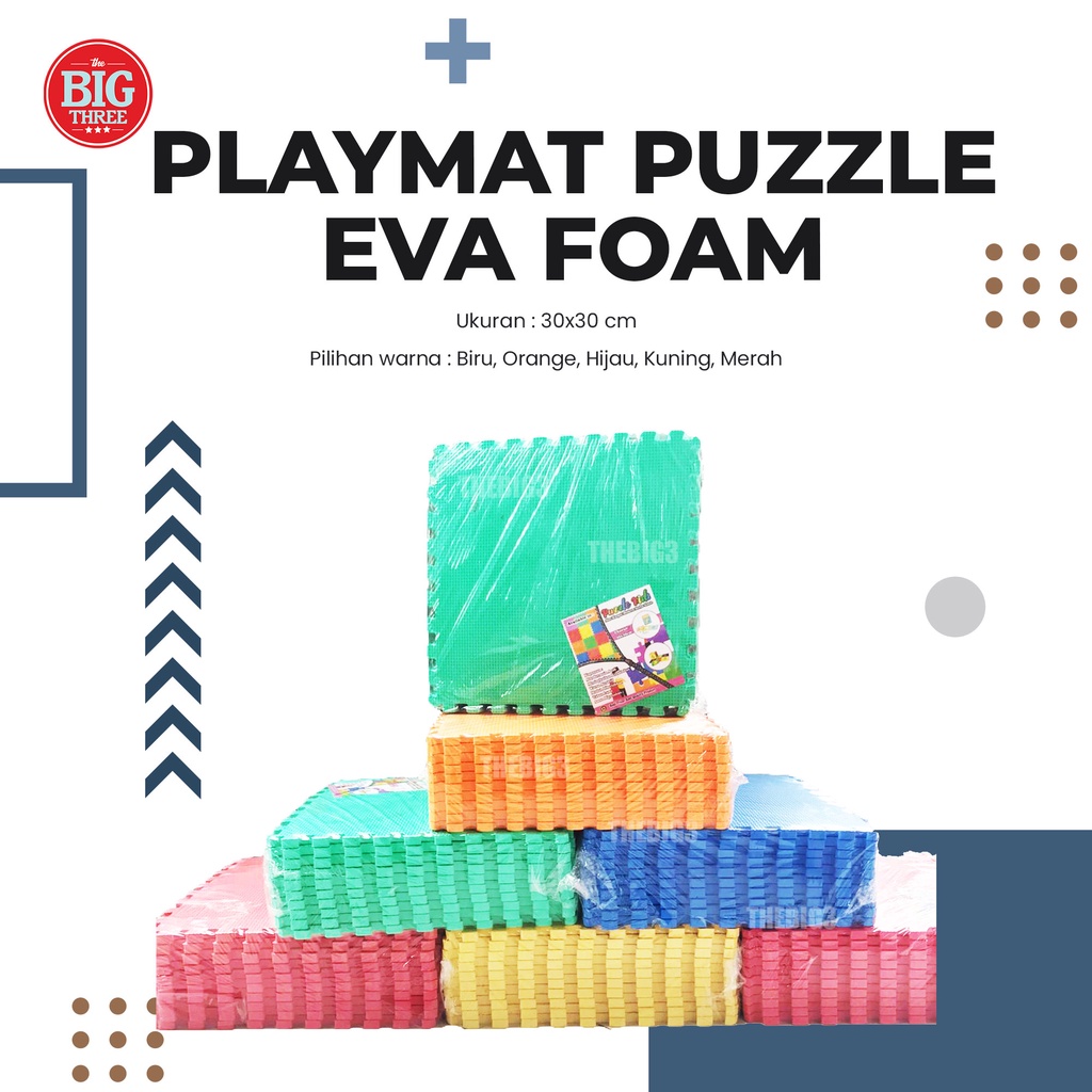 Karpet Puzzle Kids Evafoam 30x30  cm Tebal 1 cm Alas Lantai Playmat Anak Gambar dan Warna Polos TBT