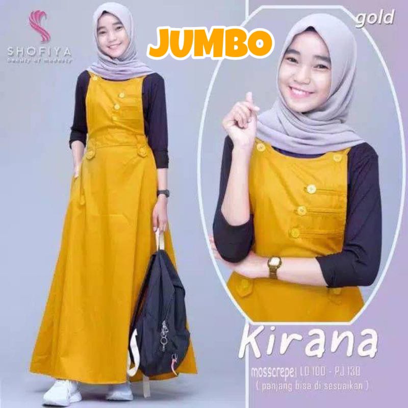 overall jumbo overall kirana jumbo overall kancing jumbo paysuit jumpsuit overall terbaru luaran muslim BISA COD