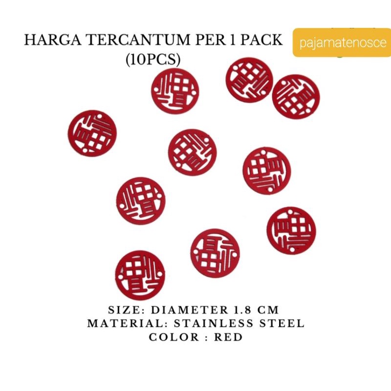 

10pcs Hang Tag Fu Star Bintang Luck Stainless Hampers Imlek Natal