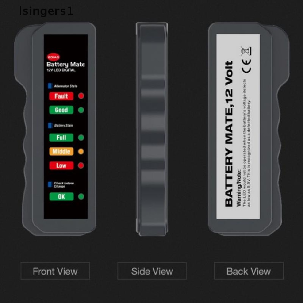 (lsingers1) Alat Tester Kerusakan Baterai Digital 12V Untuk Mobil / Motor