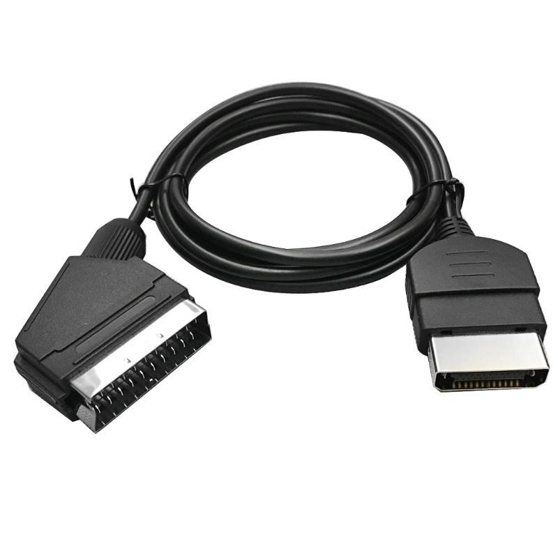 Btsg 1.8M/6ft 24pin RGB Scart AV Cable Lead Video Connector Untuk Seri X Klasik Konsol Hitam