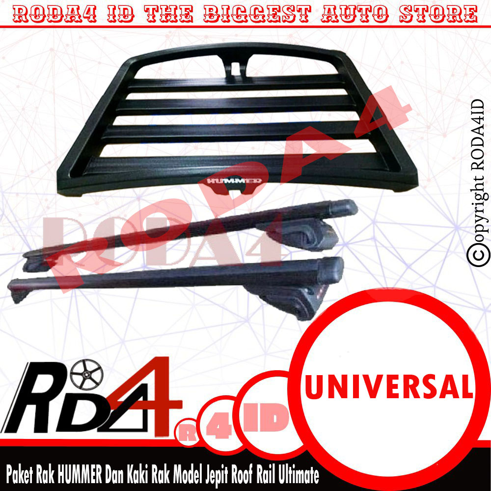 Paket Rak Bagasi Atas Model HUMMER dan Kaki Rak Jepit Roof Rail