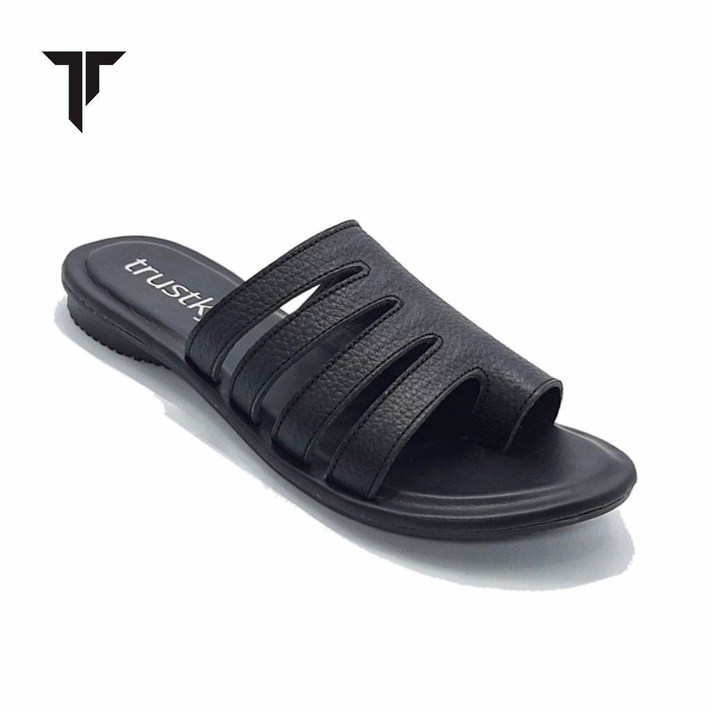 TRUSTKY - Sandal Kulit Wanita Original Sandal Flat Kulit Asli