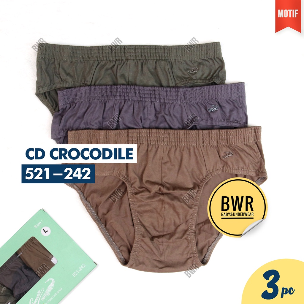 [ 3pc ] CD CROCODILE HIJAU 521 242 242 240 251 247 / Celana Dalam Pria Dewasa Harian Karet Kerut | Bwr