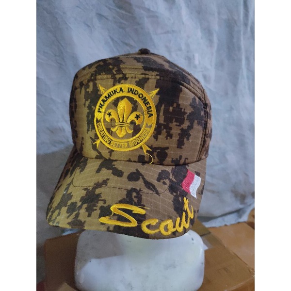 topi Pramuka loreng indonesia