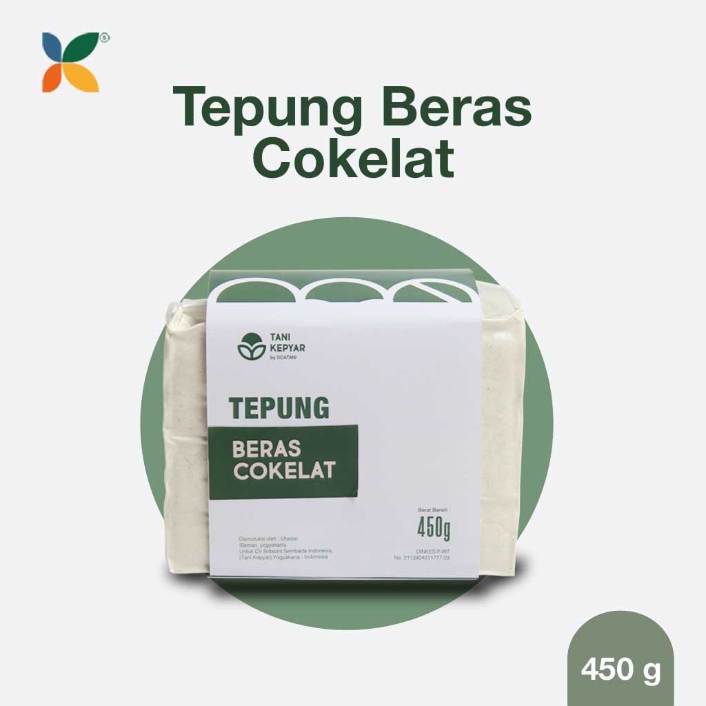 

Tepung Beras Coklat 450 gr | Tani Kepyar | Tepung Beras Premium Organik