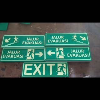 Jual Akrilik Jalur Evakuasi Sign Rambu Glow In The Dark X Arah Kanan Indonesia Shopee