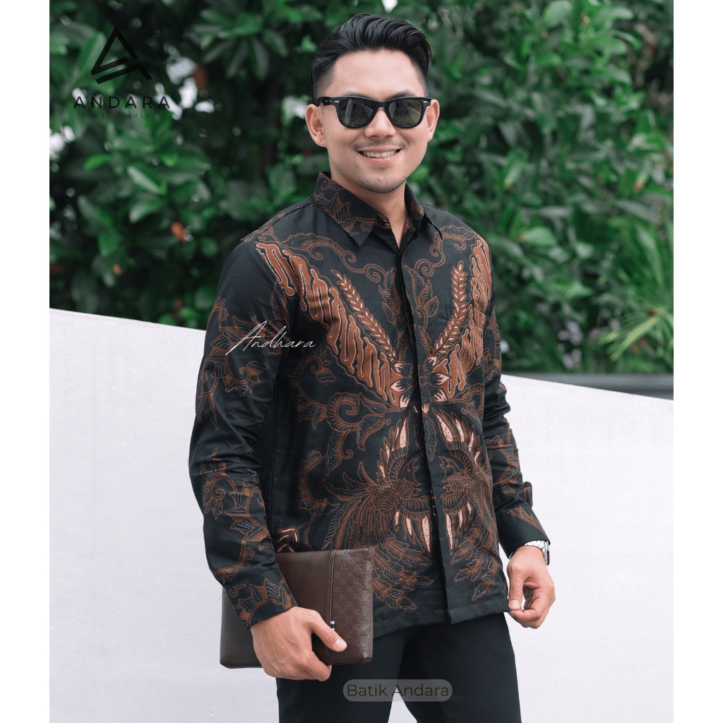 NATANEGARA  Baju Batik pria Lengan Panjang Modern slimfit Kasual Jagu Biru Best Seller Rekomendet Katun Solo Sragenanl Terlaris Slimfit