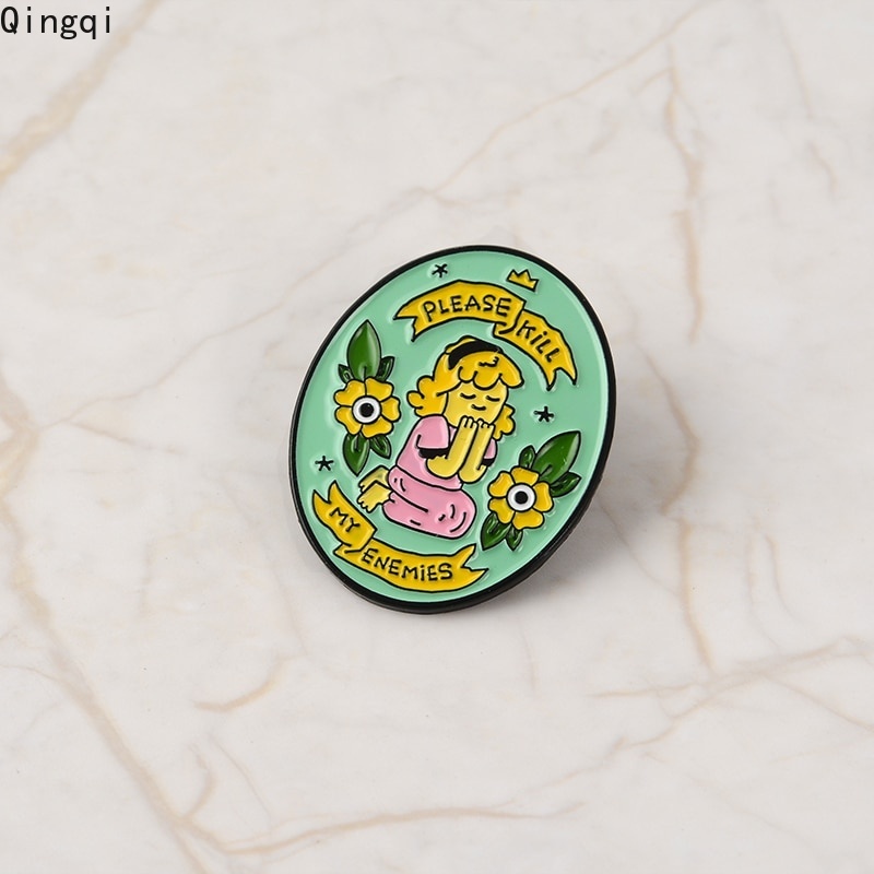 Bros Pin Desain Please Kill My Enemy Girl Untuk Aksesoris Wanita