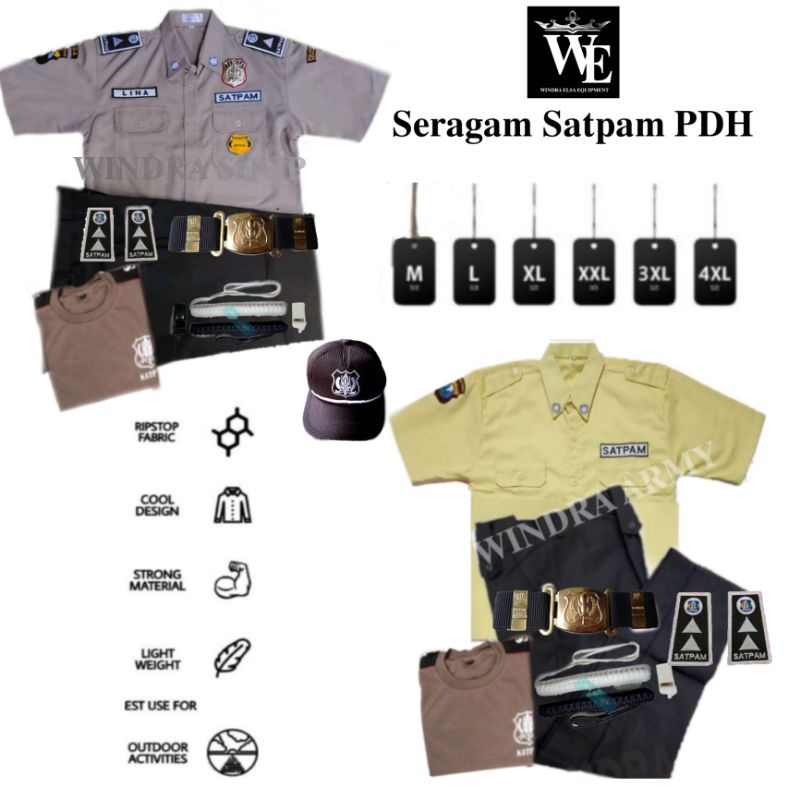 Jual Baju Seragam Setelan Pdh Satpam Krem Terbaru Pdh Satpam Coklat Security Satpam