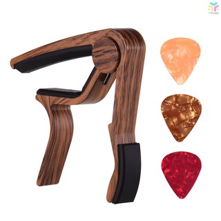 Guitar Capo Acoustic Wood - Guitar Capo Wood Picks For Acoustic Guitar Electric Guitar Change Shopee Indonesia