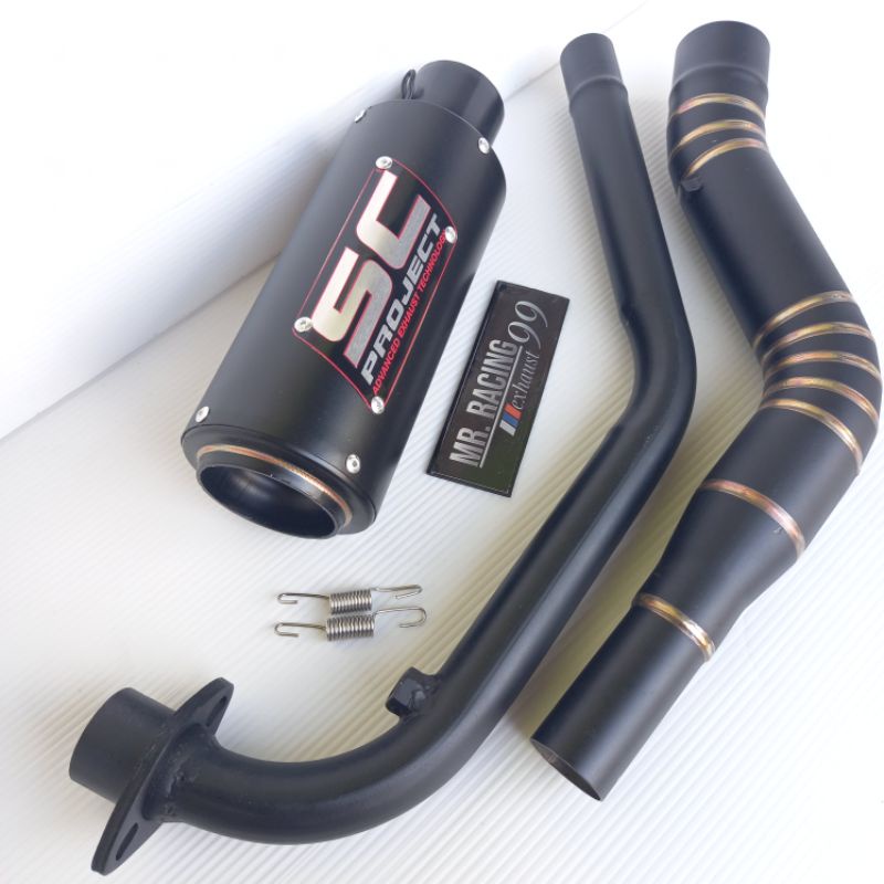 Knalpot SC PROJECT BLACK DOFF Yamaha XSR155 XSR155 Full System TinggaL Pasang