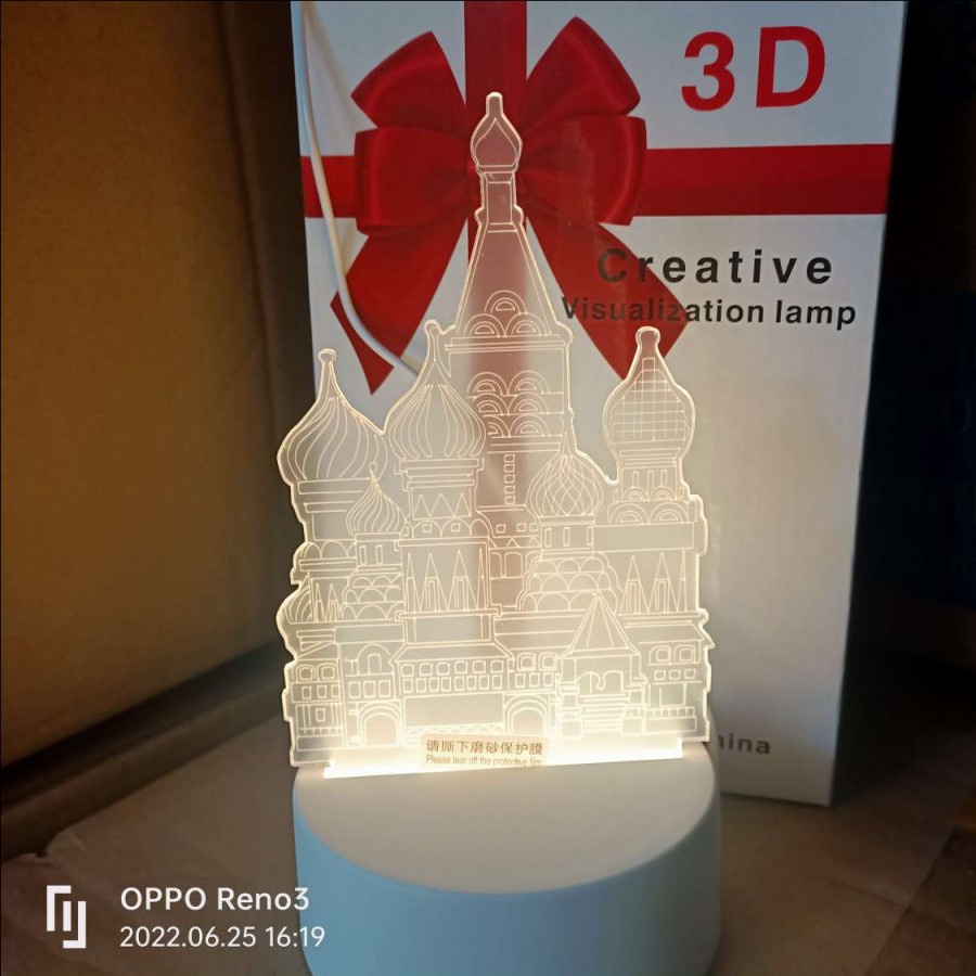 Lampu Proyektor 3d Hologram Nyala LED 7 warna Paris Tengkorak Batman