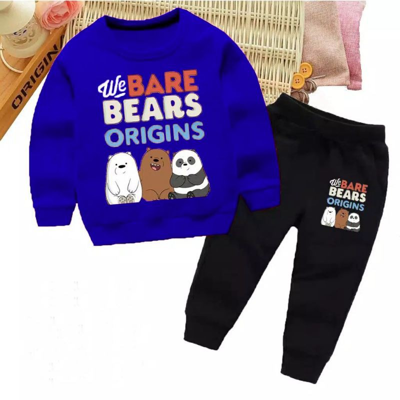 XOS - SET WE BARE BEARS (-+2-6 Tahun) / SETELAN ANAK-ANAK / FASHION ANAK / BEST SELLER / COD✅