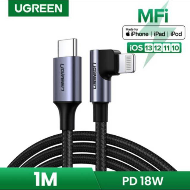 Ugreen Kabel Lightning MFi Support For Ip 13 14 12 8 11 X XR XS X Max Ipad Support PD Charger 20Watt