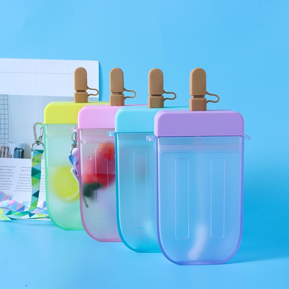 R-FLOWER Gelas Es Krim Popsicle Kawaii Drinkware Aksesoris Dapur Dengan Tali Gelas Minum