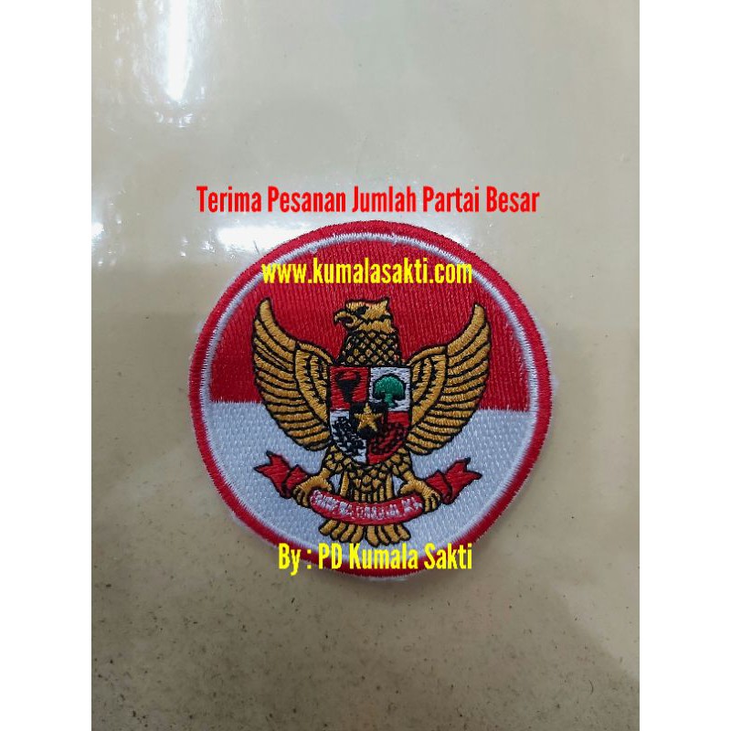 Bordir Garuda Merah Putih Bulat