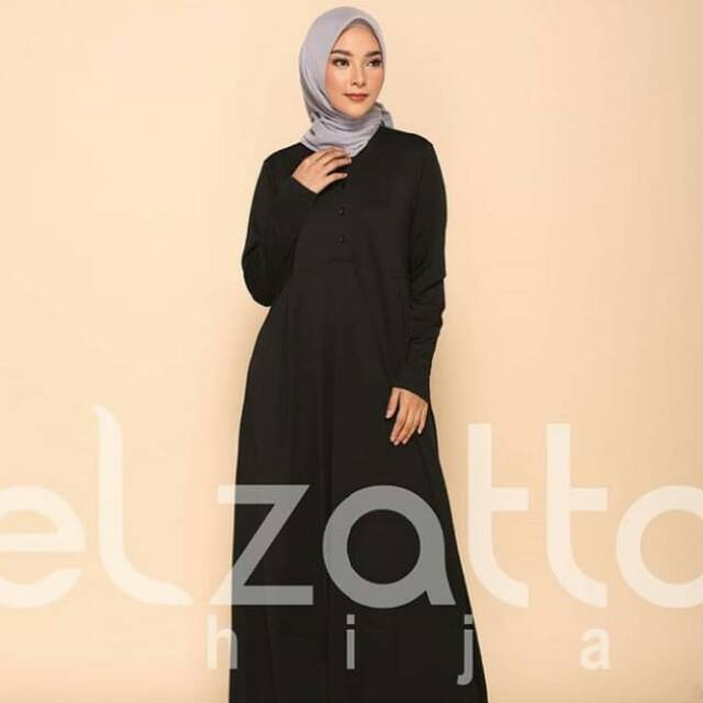 Gamis Zania Busui hitam / Gamis elzatta busui / Gamis busui elzatta