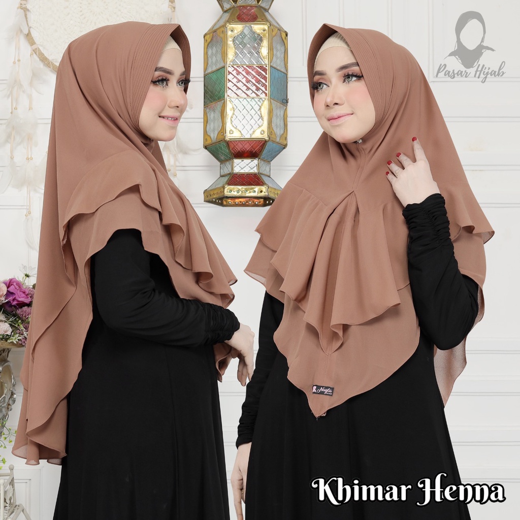 Khimar Henna Ceruty Babydoll Original By Nayla Hijab Kerudung Ceruty Jumbo Pasar Hija'b