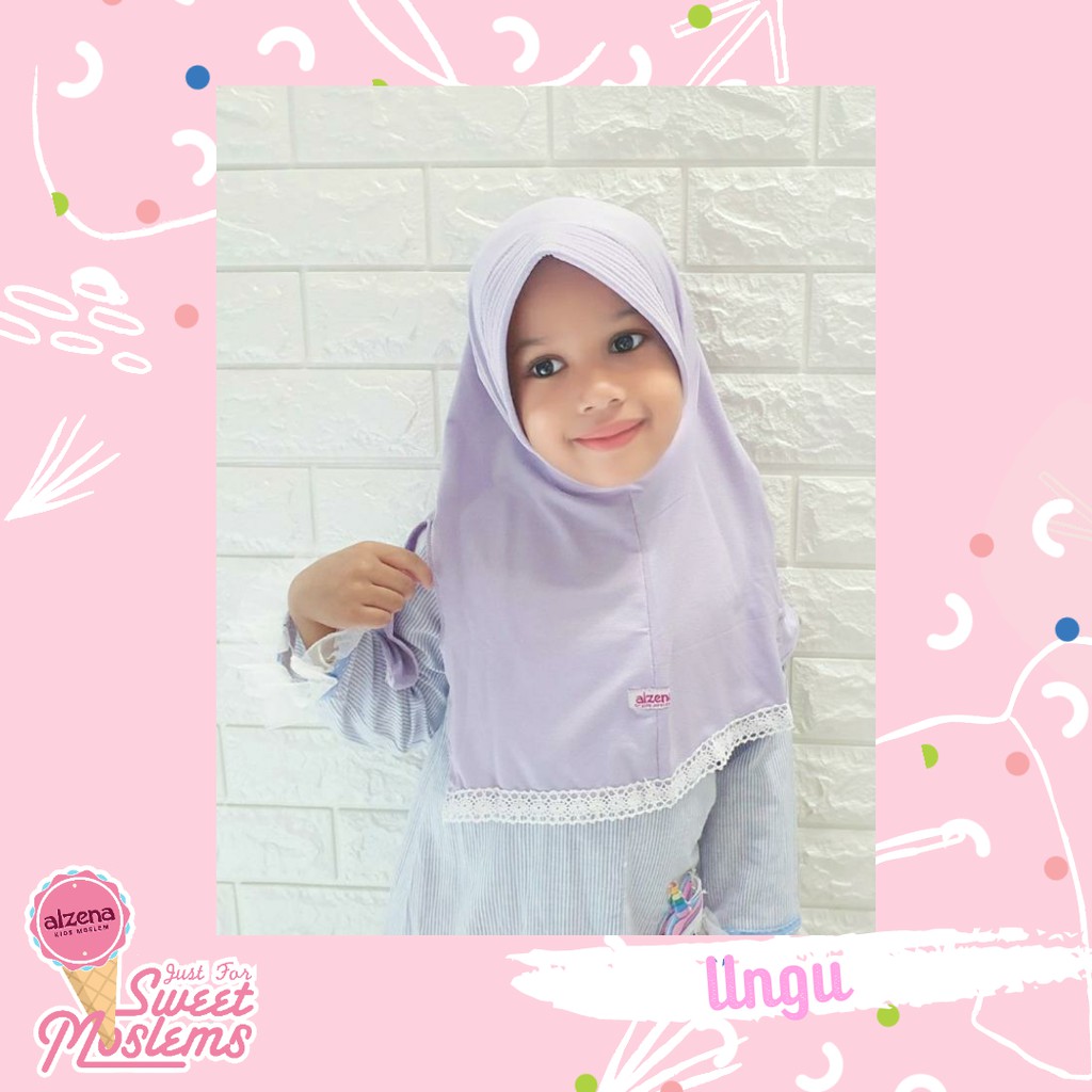 Hijab Style Kerudung Anak Perempuan Hijab Anak Cantik Hijab Instan Better Helf Alzena Kids Moslem-Ungu
