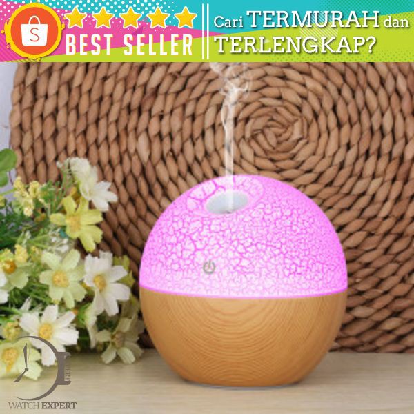 Taffware Ultrasonic Humidifier Aroma Essential Oil Diffuser RGB Light 130ml - J-008 - Wooden