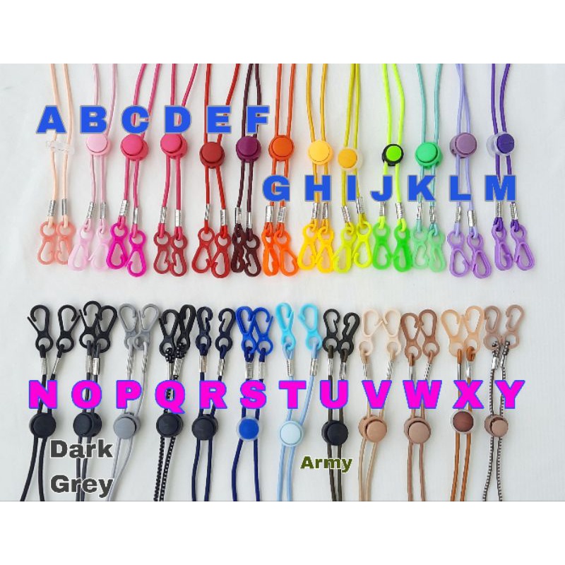 Strap Tali Masker 2in1 / Tali Karet Masker Polos Pria Wanita
