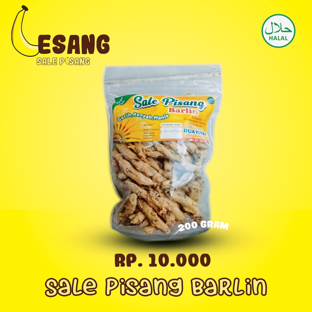 

Lesang Sale Pisang Barlin / Sale jari Khas Banyuwangi(200 gram)