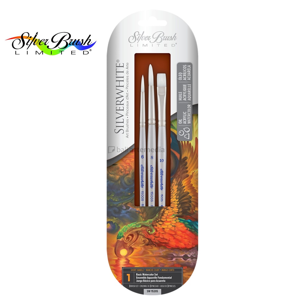 

Silver Brush - 3pc Basic Watercolor Set Short Handle - SW-1520S