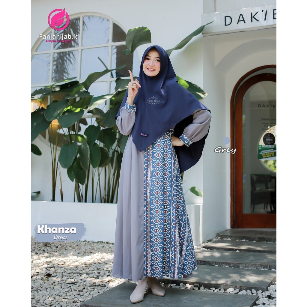 Khanza Dress Grey by Faniahijab.id