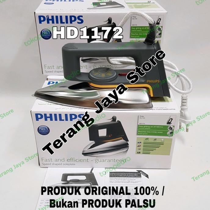 PHILIPS Dry Iron HD1172 Setrika Philips HD1172 Strika Philips HD1172 Termurah