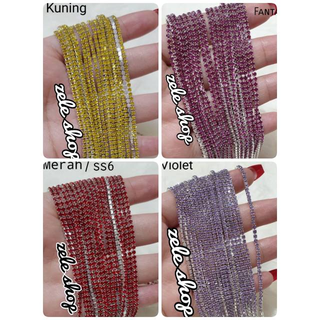 DIAMOND STRING ss6/2mm WARNA PREMIUM | per 100 cm | Hiasan tasbih digital