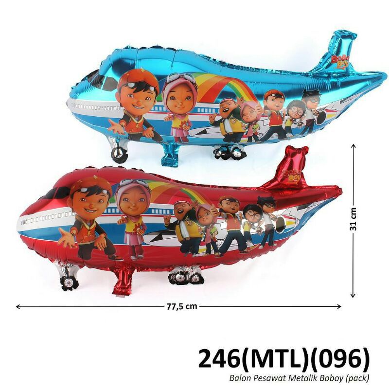 BALON GAS KARAKTER/BALON GAS HELIUM/BALON FOIL PESAWAT HELIKOPTER BOBOBOY