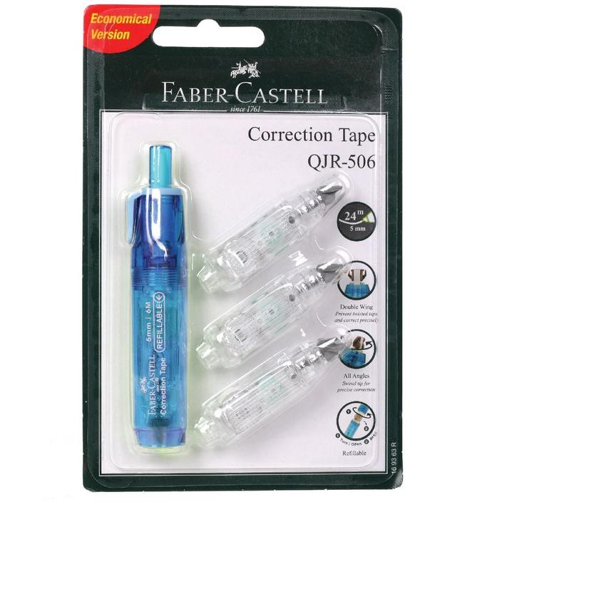 

TERBAIK Faber-Castell Correction Tape QJR 506Barrel Blue + 3 Refill 787