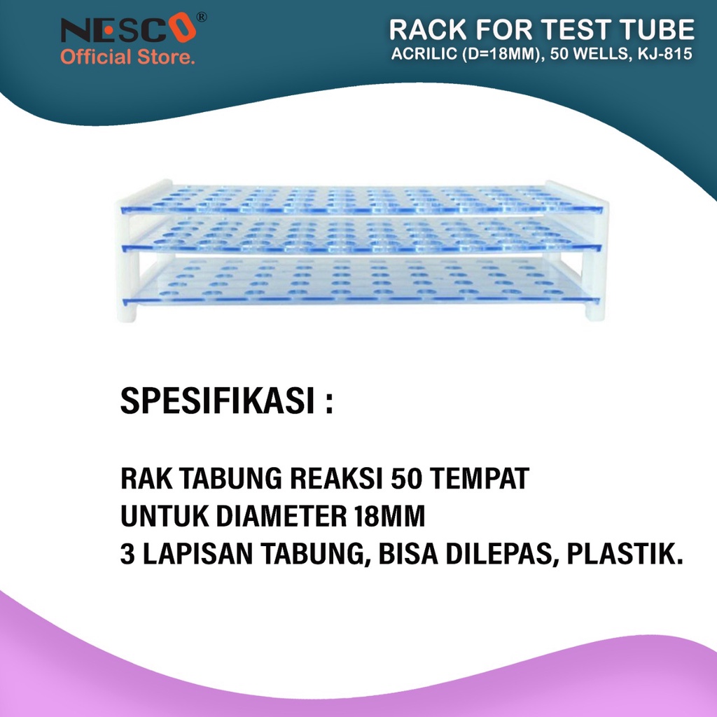 Nesco, Rack For Test Tube Acrilic (d=13-18mm), 40-50 wells, FM, Best Seller