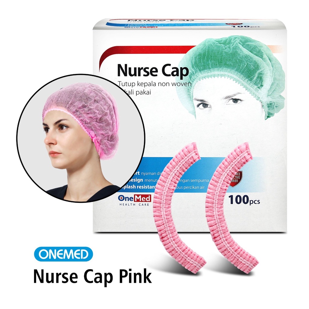 Nurse Cap Topi Perawat Penutup Kepala Warna Non Woven OneMed Box isi 100pcs