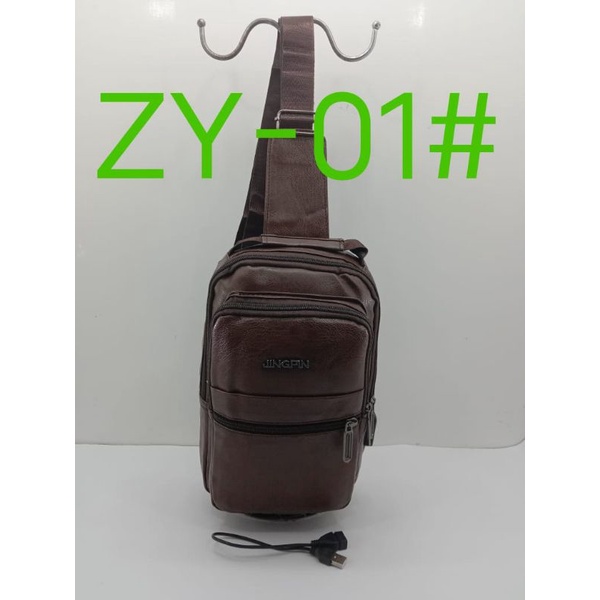 Slingbag/ Waistbag/ Tas punggung pria kulit import ZY 01