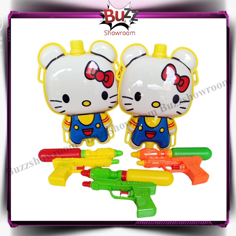 Water Gun Backpack Mainan Anak Tas Pistol Air Senapan Batman Hello Kitty