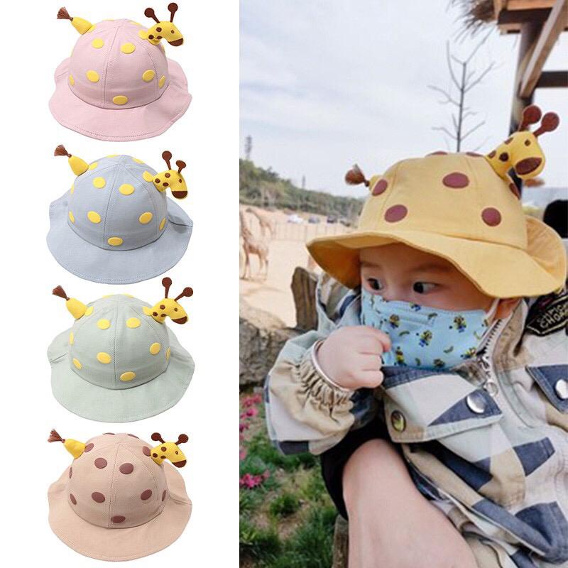 TOPI BUCKET ANAK MOTIF KARTUN JERAPAH BABY HAT GIRAFFE PREMIUM USIA 1-3 TAHUN