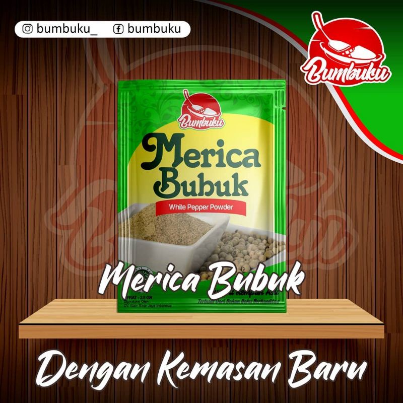 

Mrica Bubuk sachet / renceng merk Bumbuku isi 2.5 gr x 12 sachet
